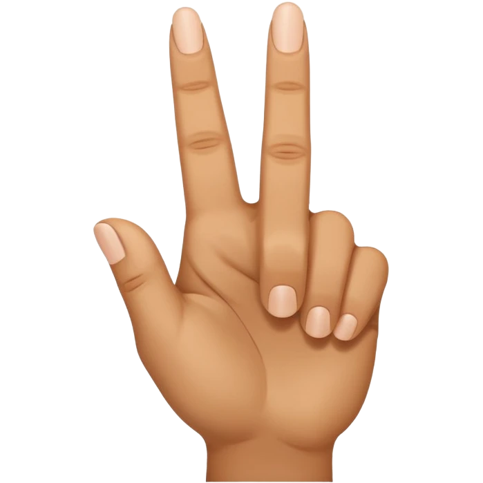 Hand, middle finger facing towards camera at 100 degree angle. 3 fingers and thumb facing up emoji