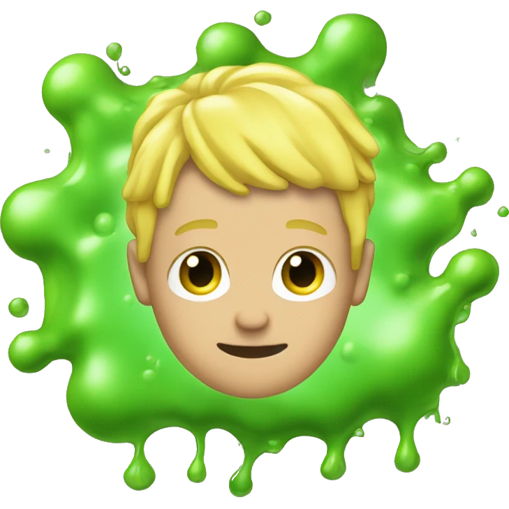 Guy with blonde hair with green slime dripping down his head emoji