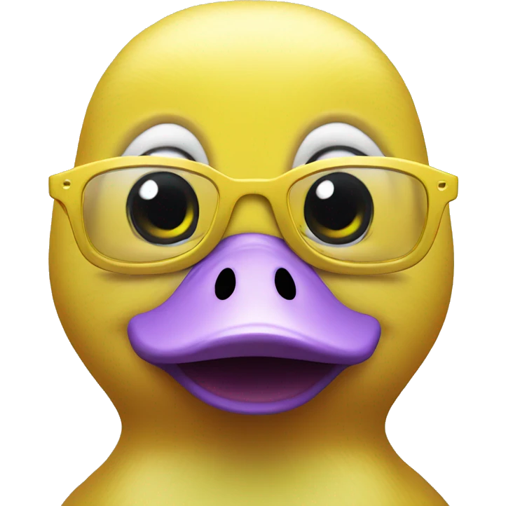 Duck with yellow glasses  emoji