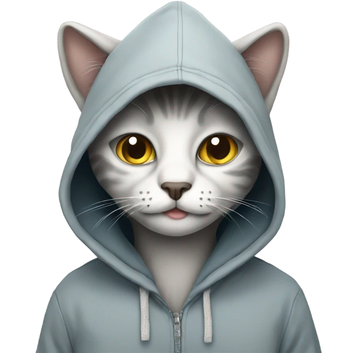 Cat wearing hoodie  emoji
