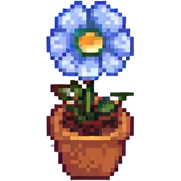 transparent flower, simple and colorful pixel art style emoji
