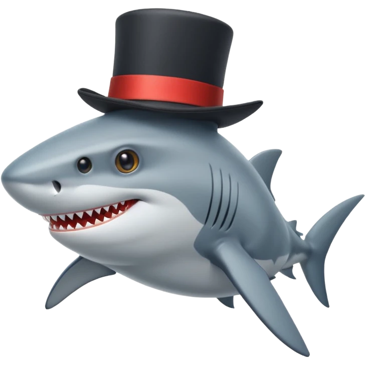 Shark with a top hat emoji