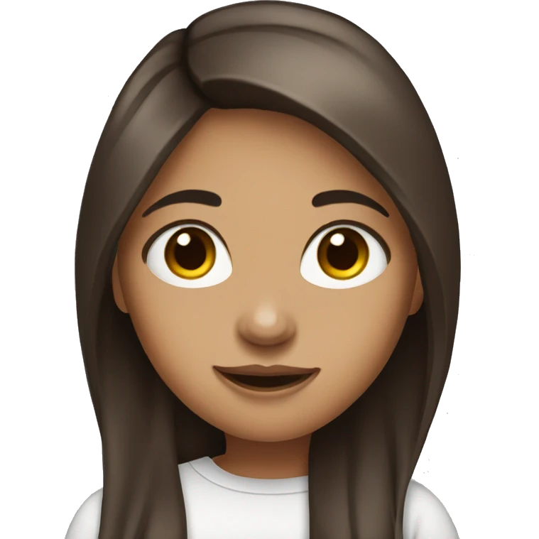 young female artist tan with long dark brown hair emoji