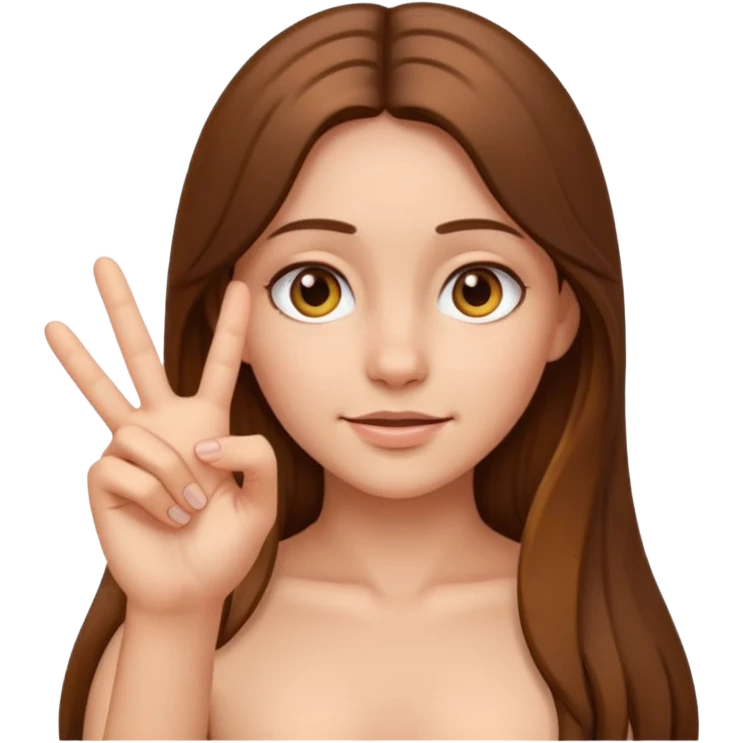 girl naked making the exact pinching-hand gesture from the emoji — fingers close together, clear and accurate hand pose emoji