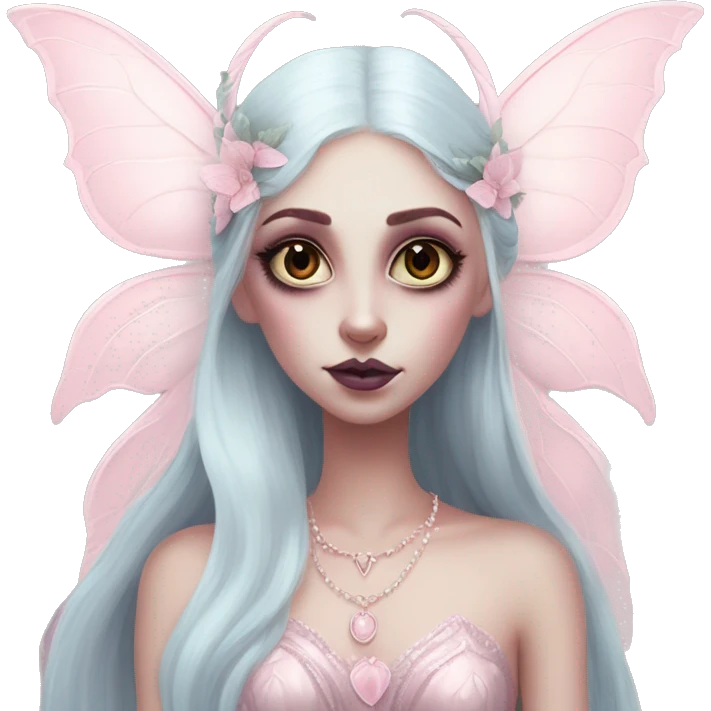 magical pale pink pretty luna moth goth princess fairy bride emoji