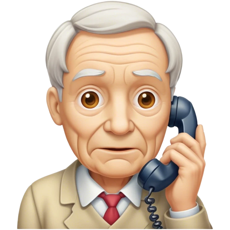 Old white person on a telephone call emoji