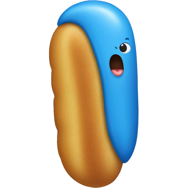 Blue corndog emoji