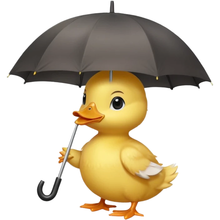 baby Duck holding white umbrella emoji