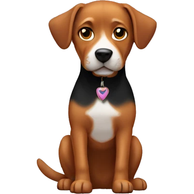 A black and ginger dog emoji