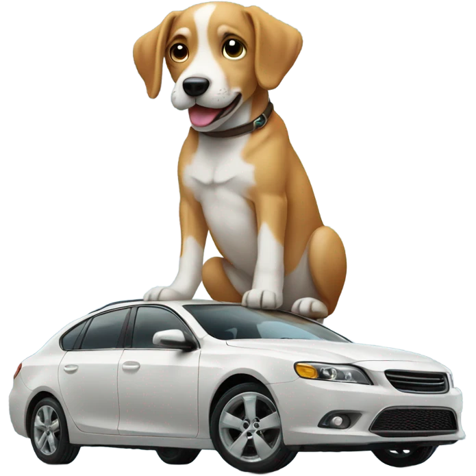 dog on top of a car emoji