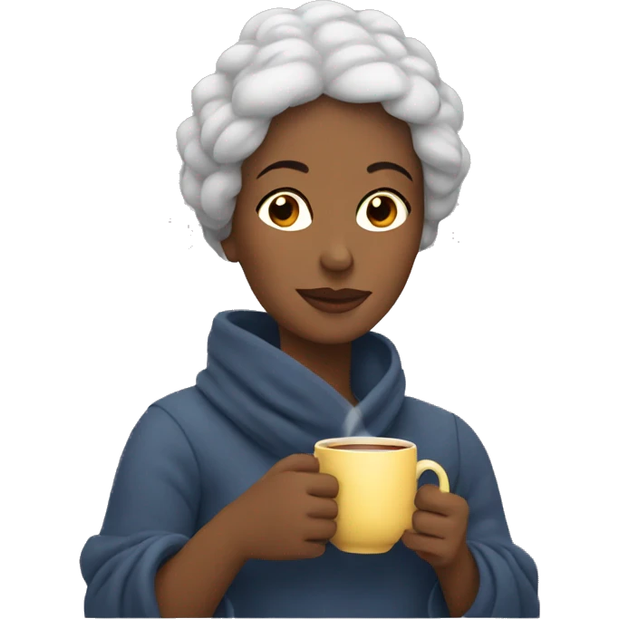 Cozy woman drinking tea emoji