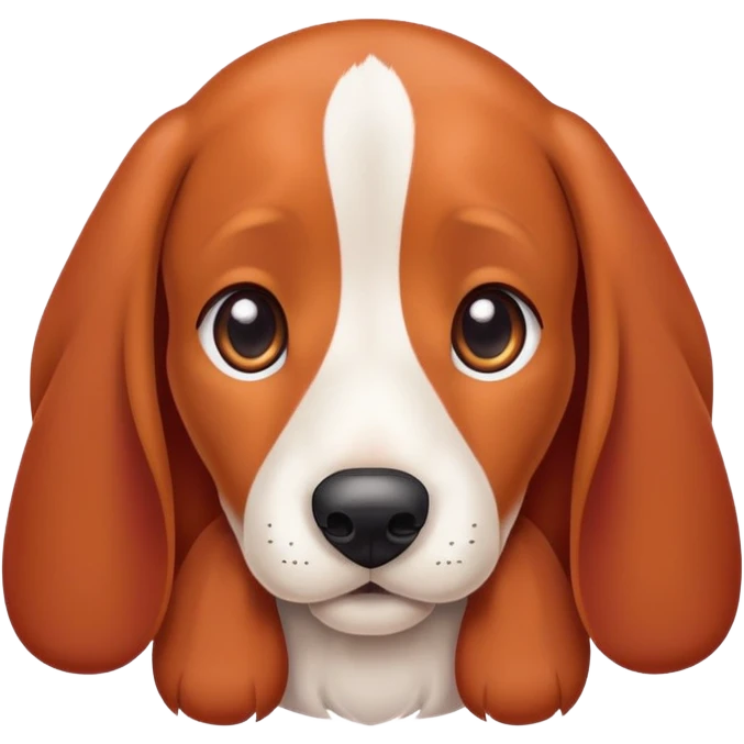 red hound dog cute emoji