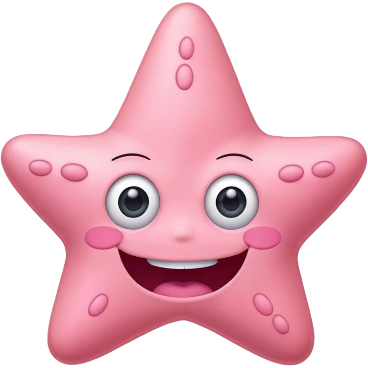 Patrick Star face from SpongeBob, wide eyes, big smile emoji