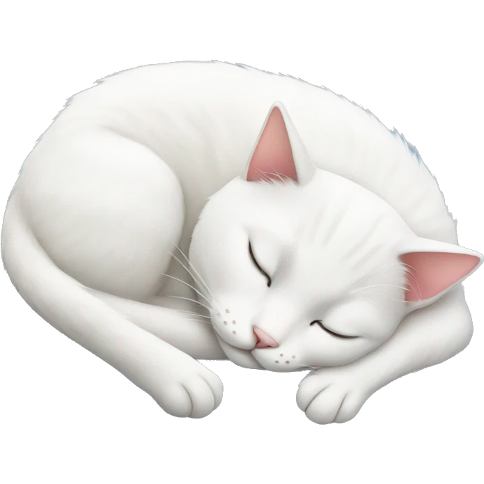 Christmas white cat sleeping on a pillow  emoji