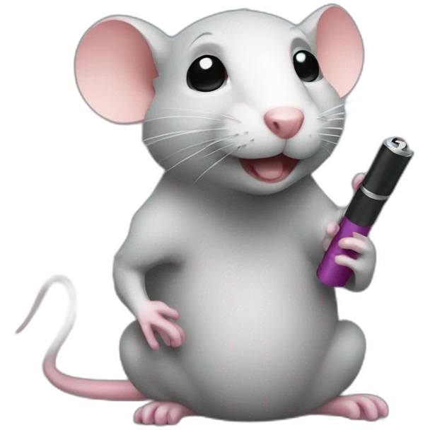 a rat with a lighter emoji