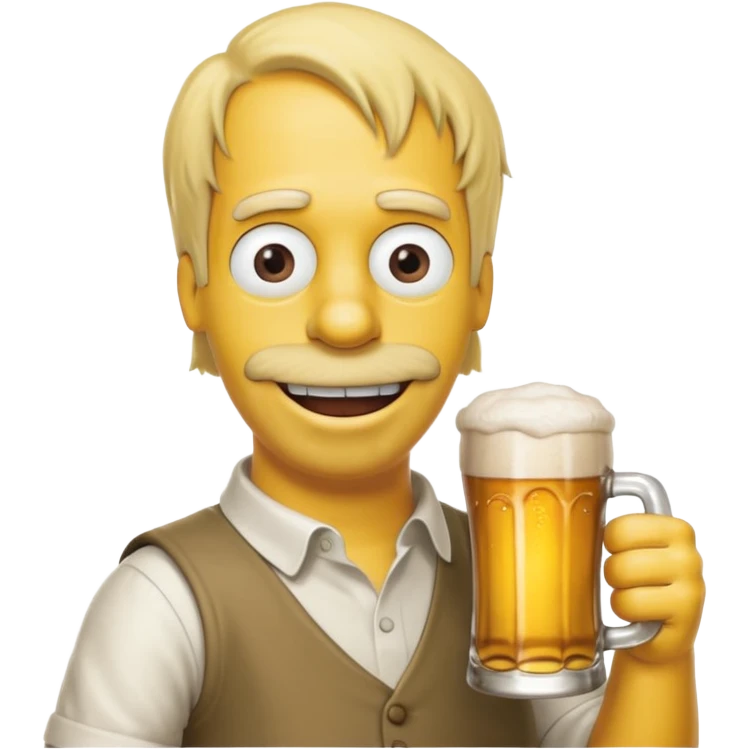 homer simpson smiling with a beer emoji