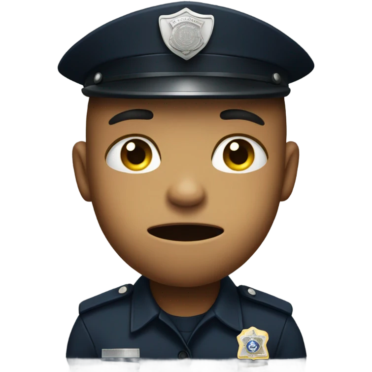 Cop with tears coming from his eyes  emoji
