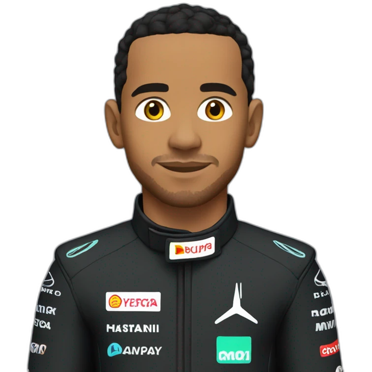 Lewis Hamilton in black race suit emoji