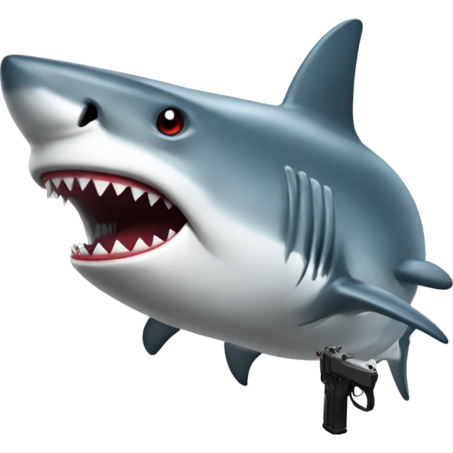 Shark with gun emoji