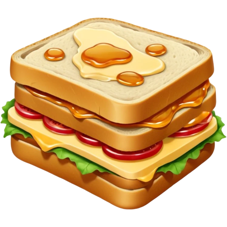 Un sandwich dorato con marmellata e mirtilli emoji