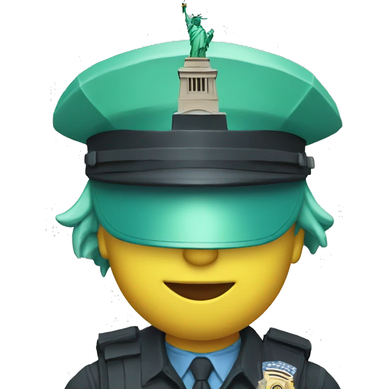the statue of liberty with a police helmet emoji