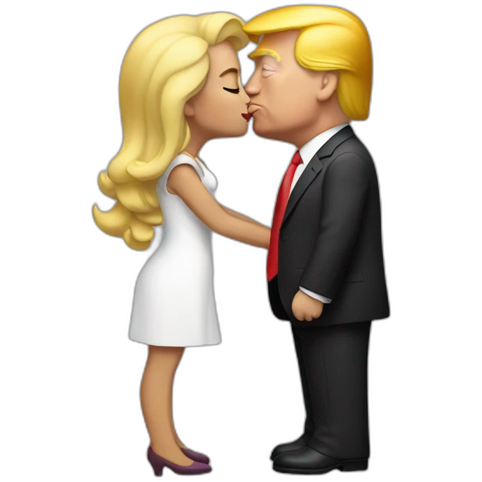 trump kissing elon emoji