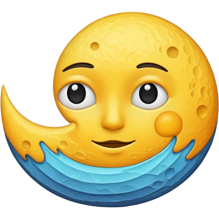 phases of the moon: half moon , no eyes emoji