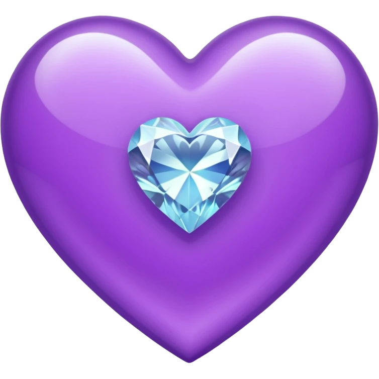 Heart purple with a diamond heart inside emoji