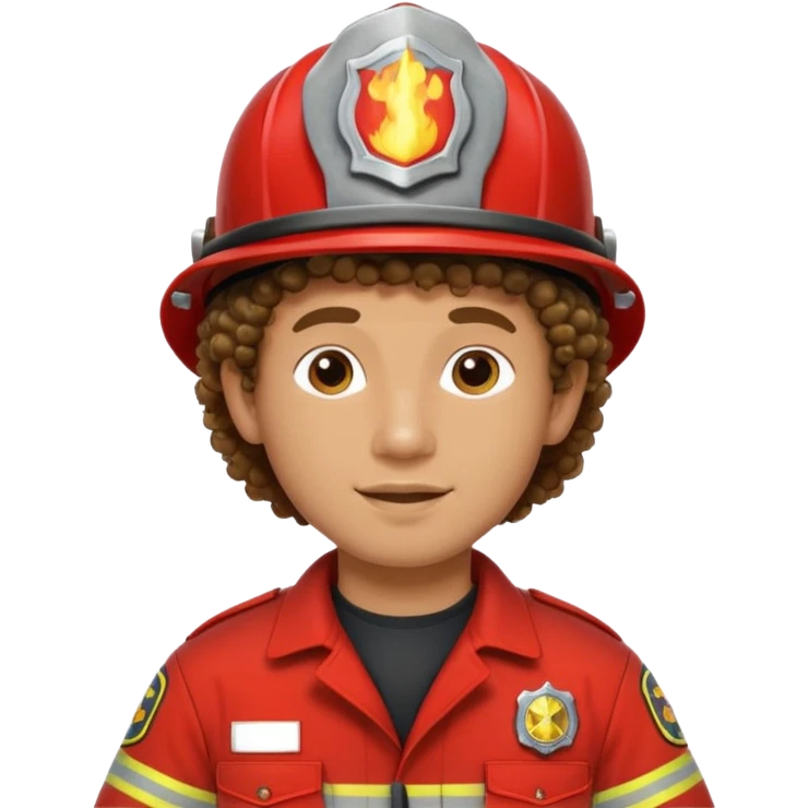 curly haired fireman no hat emoji