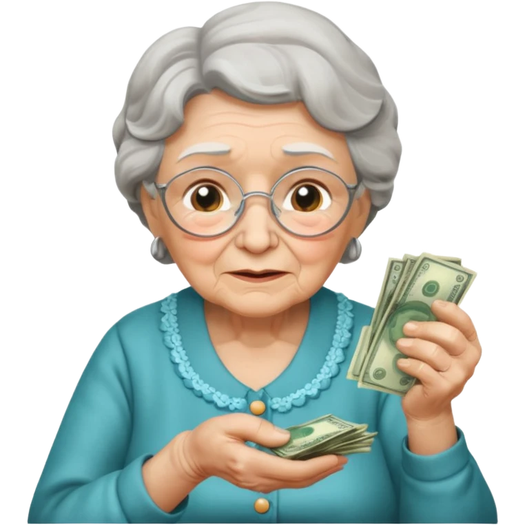 the granny should be counting money emoji