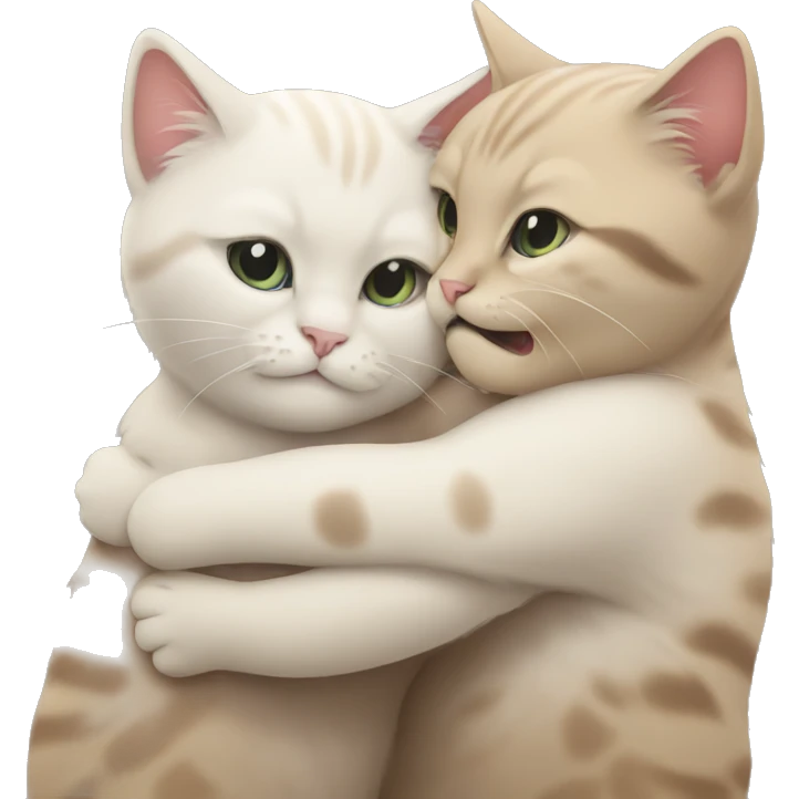 cats huging each other  emoji