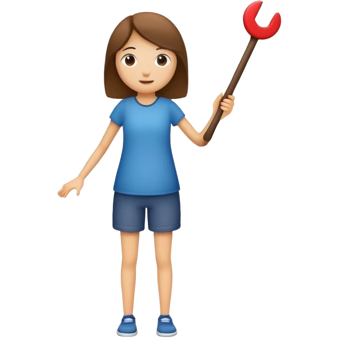 big round girl stick man  emoji