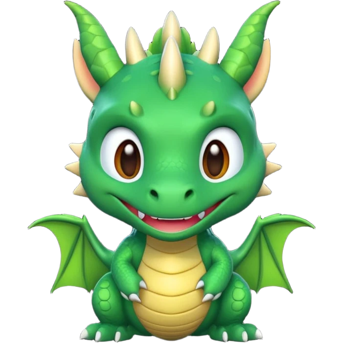 3d cute simple minimalist dragon emoji