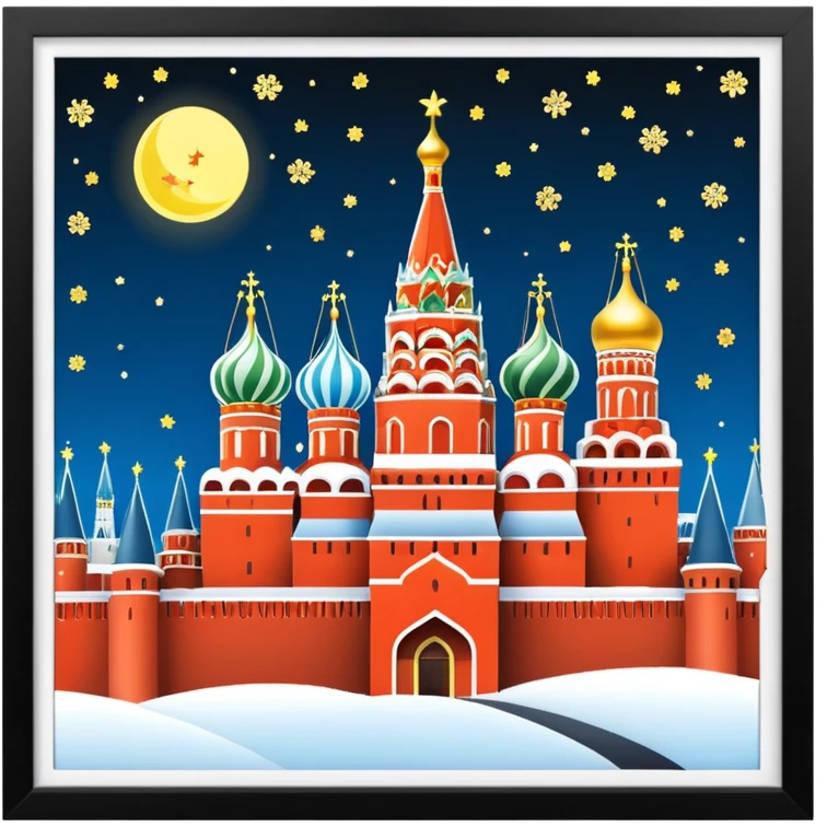 kremlin. moscow. New Year. aesthetic  emoji