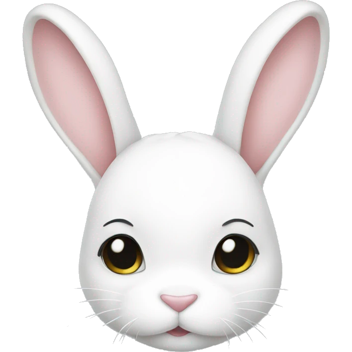 White bunny wearing a white bow emoji