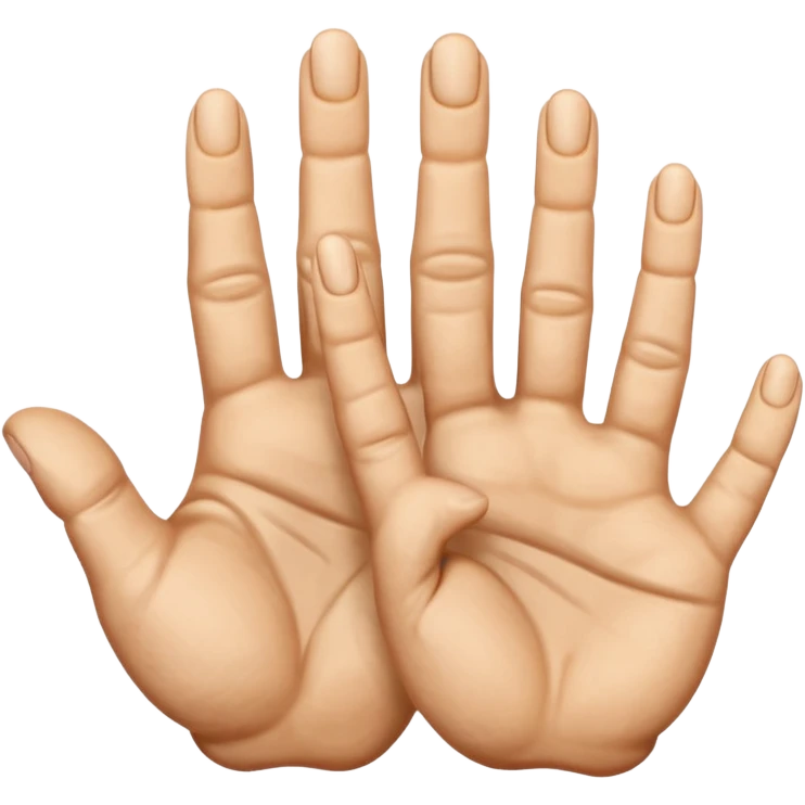 hand from the top with five fingers, make women and men hands emoji