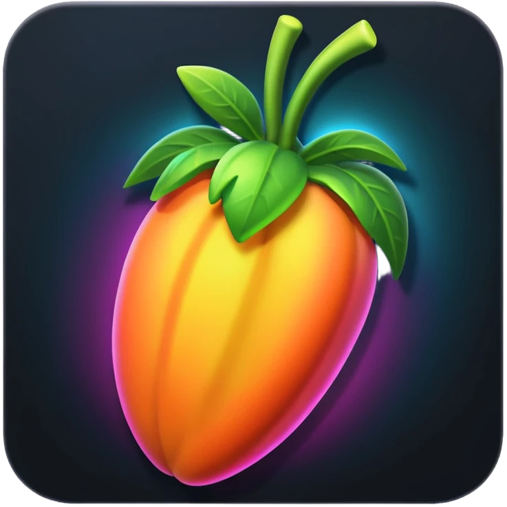 Сделай логотип Fl Studio светящийся emoji