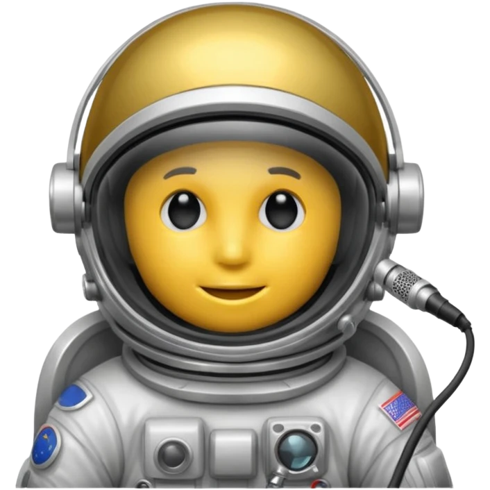 Astronaut helmet with Small microphone boom near the mouth. emoji