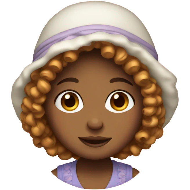 Curly girl with bonnet emoji
