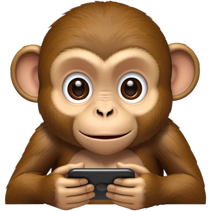Monkey texting on a phone emoji