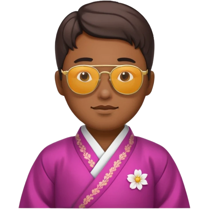 korean hanbok with ancient mayan man with sunglasses emoji
