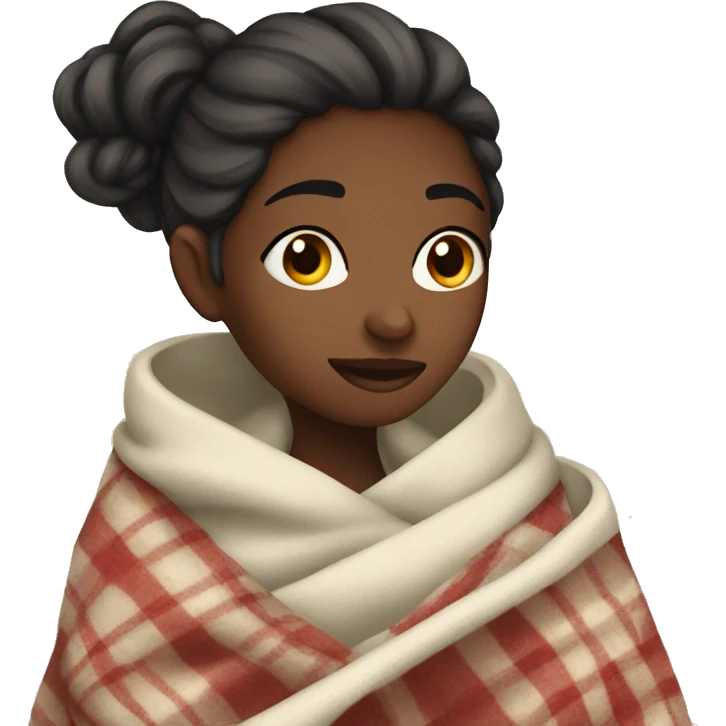 Girl with a blanket and tea emoji