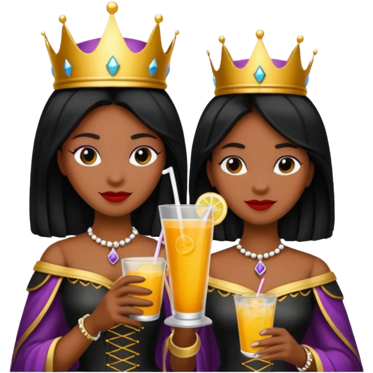 black queen with drink emoji