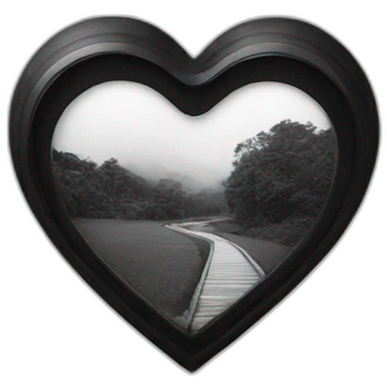 Black-and-white-photography-heart emoji