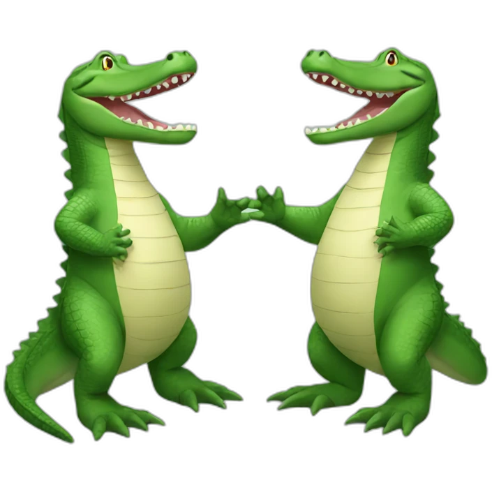 2 alligators give each other high five emoji