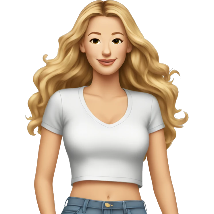 blake lively cartoon wearing tee emoji