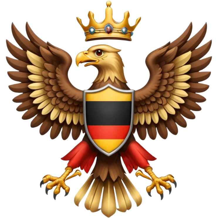 Make a German coloured 1940s inspired doubled headed eagle emoji  emoji