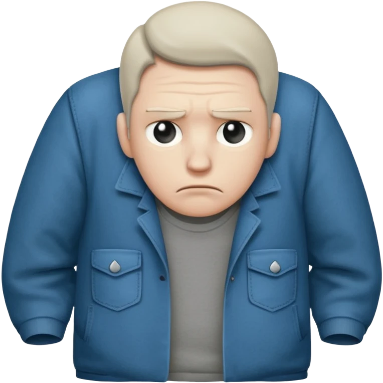 A sad man turns out his pockets and looks sadly at the camera emoji