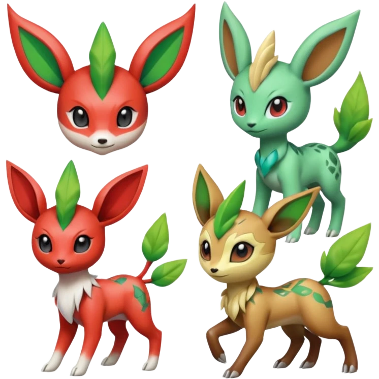 Meloetta-Scizor-Leafeon-Pokémon-Digimon-Fakémon-creature emoji