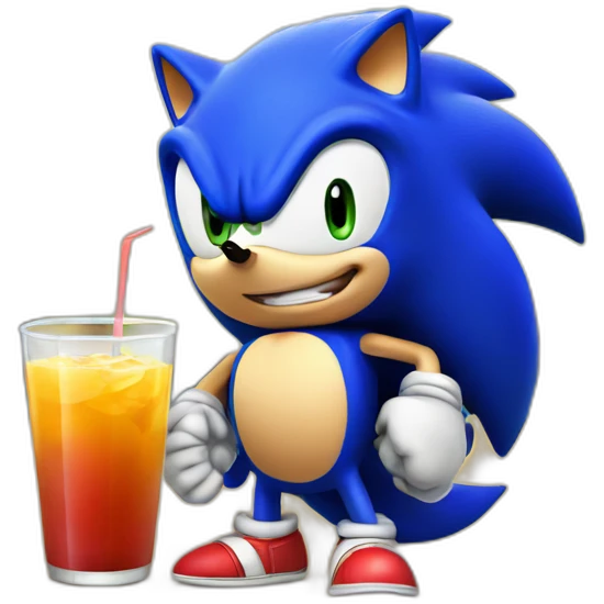 Sonic the hedgehog drink a juice emoji
